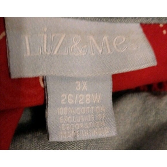 Liz & Me Button Up Shirt 3X Denim Blue Americana Stars Stripes Beaded Sequins - Picture 11 of 12